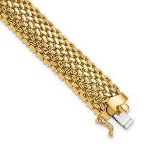 14k Gold Tessere Mesh Bracelet, 7.25 inches long